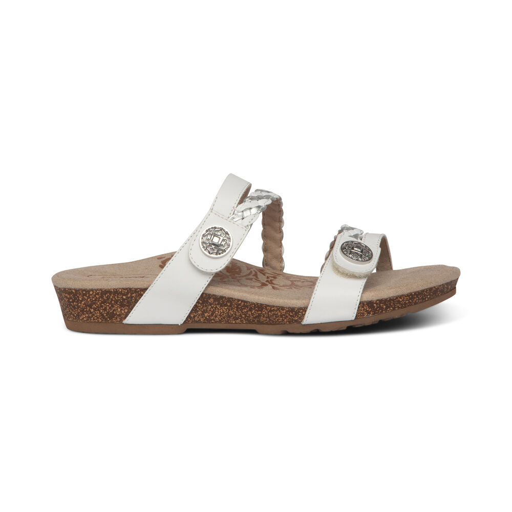 Aetrex Women's Janey Braided Sandals - White | USA TLZJPUT